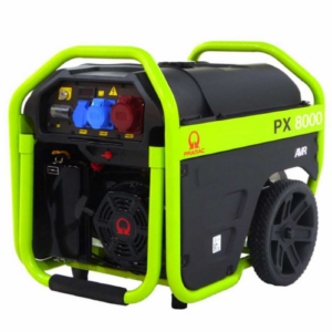 Pramac-Groupe électrogène 4 KW triphasé à essence Pramac PX 8000 – sur chariot dém. électrique-Neuf