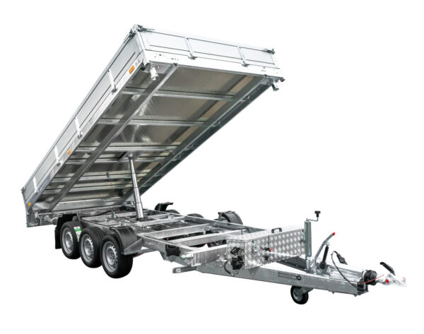 REMORQUE BENNE HYDRAULIQUE 3 ESSIEUX 400X200 UNITRAILER TASKER 400/3C 3500 KG – Image 2