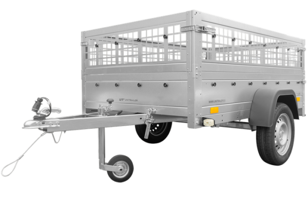 REMORQUE BASCULANTE 200X125 AVEC RIDELLES GRILLAGÉES ET ROUE JOCKEY - GARDEN TRAILER 201 KIPP – Image 2