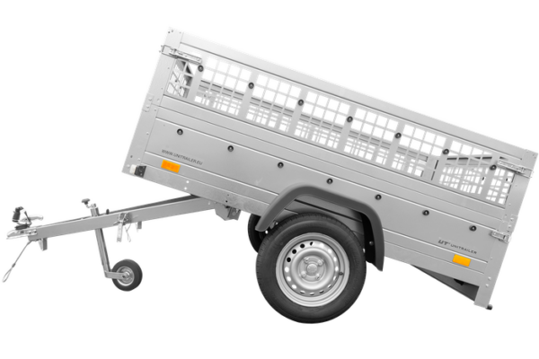 REMORQUE BASCULANTE 200X125 AVEC RIDELLES GRILLAGÉES ET ROUE JOCKEY - GARDEN TRAILER 201 KIPP – Image 4