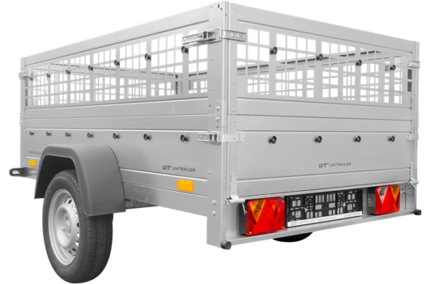REMORQUE BASCULANTE 200X125 AVEC RIDELLES GRILLAGÉES ET ROUE JOCKEY - GARDEN TRAILER 201 KIPP – Image 3