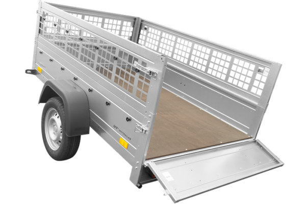 REMORQUE BASCULANTE 200X125 AVEC RIDELLES GRILLAGÉES ET ROUE JOCKEY - GARDEN TRAILER 201 KIPP – Image 5