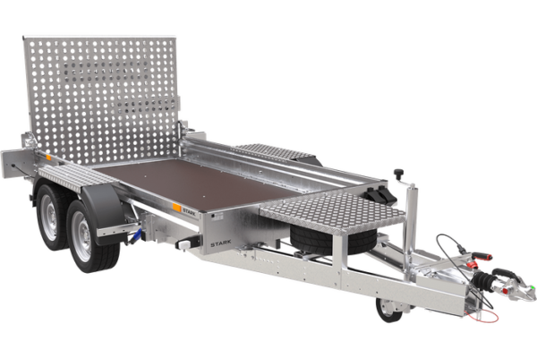 REMORQUE DE CHANTIER POUR LE TRANSPORT D'UNE MINI PELLE - UNITRAILER STARK 3 260