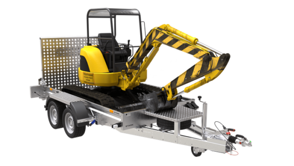 REMORQUE DE CHANTIER POUR LE TRANSPORT D'UNE MINI PELLE - UNITRAILER STARK 3 260 – Image 2