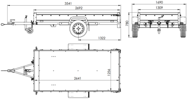 REMORQUE SIMPLE ESSIEU NITRAILER GARDEN TRAILER 264 KIPP – Image 2