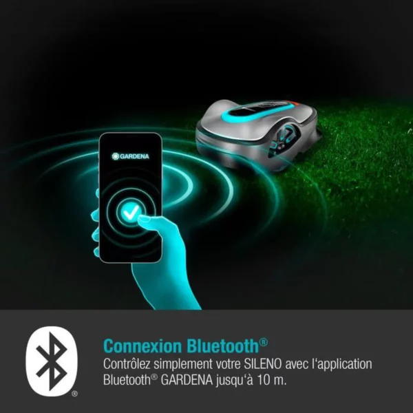 Robot tondeuse GARDENA - SILENO life 1000 - Jusqu'à 1000 m² - Application bluetooth - 58 db - Largeur de coupe : 22cm – Image 3