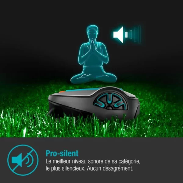 Robot tondeuse GARDENA - SILENO life 1000 - Jusqu'à 1000 m² - Application bluetooth - 58 db - Largeur de coupe : 22cm – Image 4
